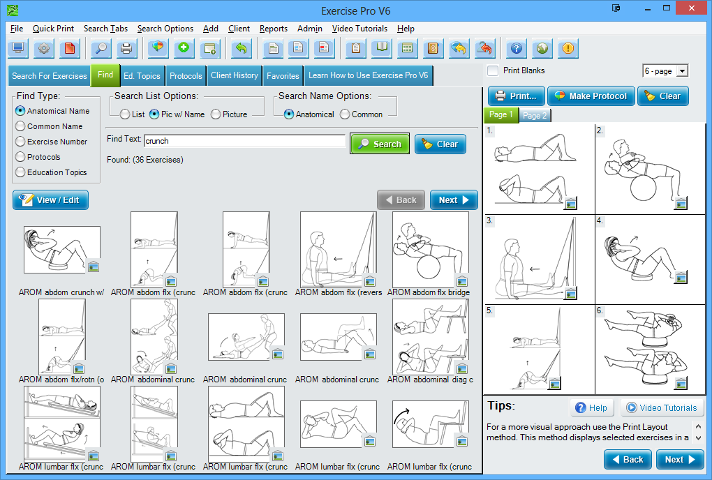 BioEx | Exercise Pro Software Search Methods